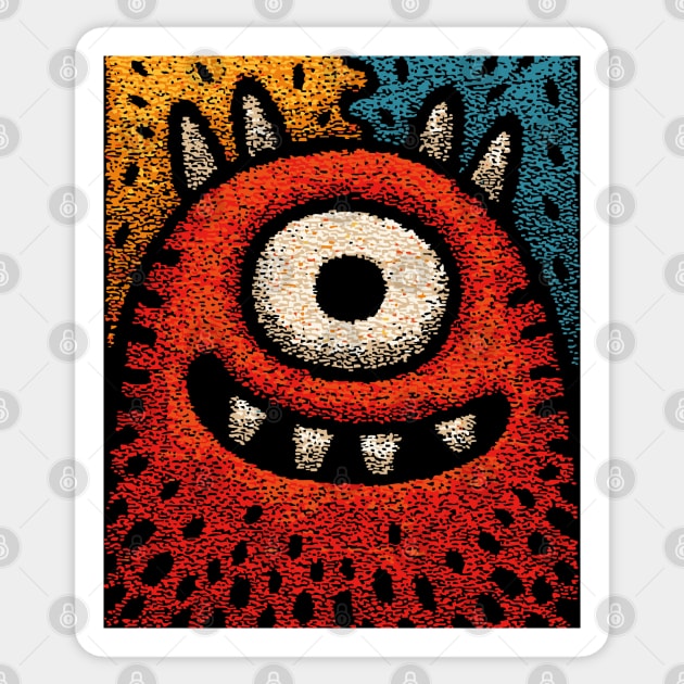 Friendly Cyclops Monster | A Whimsical One-Eyed Creature Sticker by TuncGK